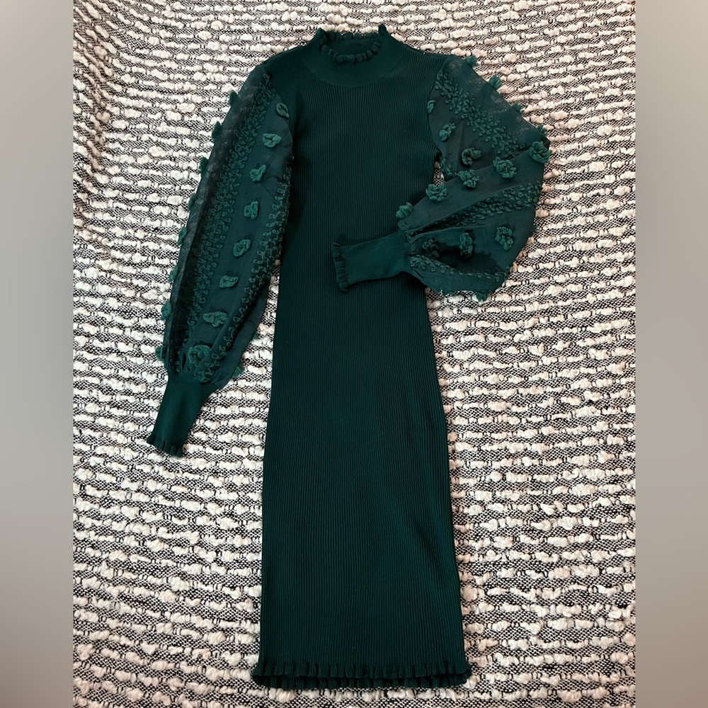 Almost famous green midi dress